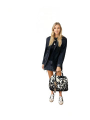 Monochrome Cowhide Statement Bag – Bold and Modern