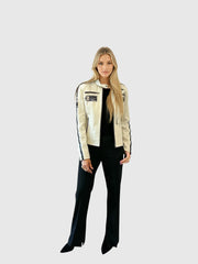 Blake White Racer Leather Jacket