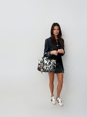 Monochrome Cowhide Statement Bag – Bold and Modern