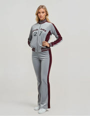 Archive 27 Women’s Velour Tracksuit Set – Silver &amp; Burgundy