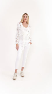 Dawn Long Sleeve White Cardigan