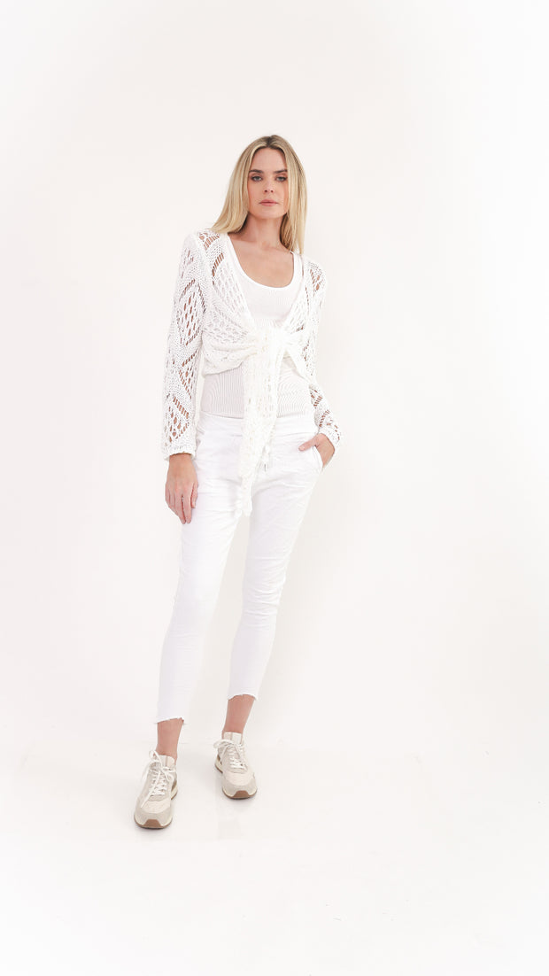 Dawn Long Sleeve White Cardigan