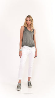 Flora Tank With Silver Edge Trim