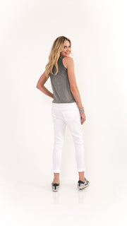 Flora Tank With Silver Edge Trim