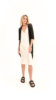 Crystal Crochet Cardigan Black with Star