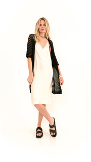 Crystal Crochet Cardigan Black with Star