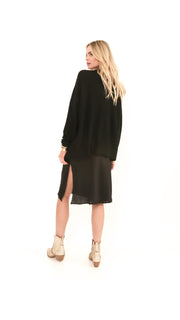 Honest Black Knit Cardign with a Twist Sweater