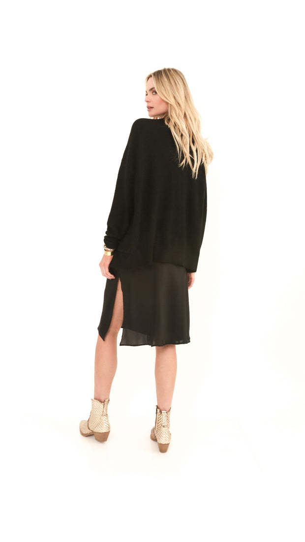 Honest Black Knit Cardign with a Twist Sweater