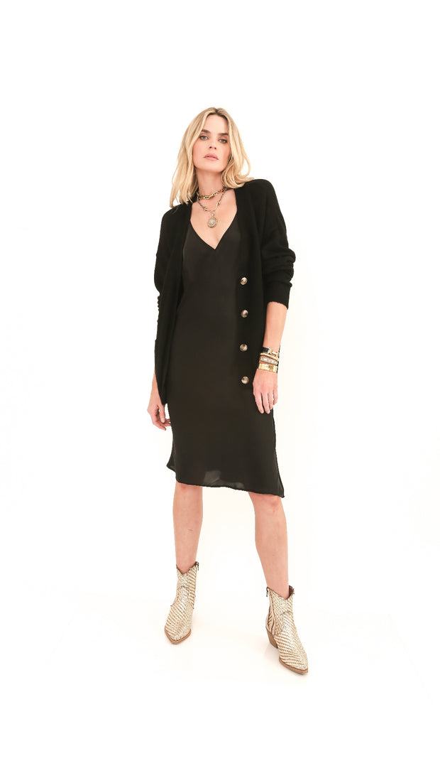 Honest Black Knit Cardign with a Twist Sweater
