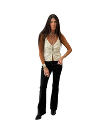 Rowen White Silver Sequin Top – Perfect for a Glam Night Out or Elegant Evening In