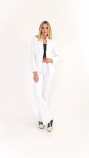 Iris White Raw Edge Blazer