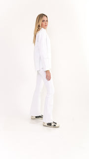Iris White Raw Edge Blazer