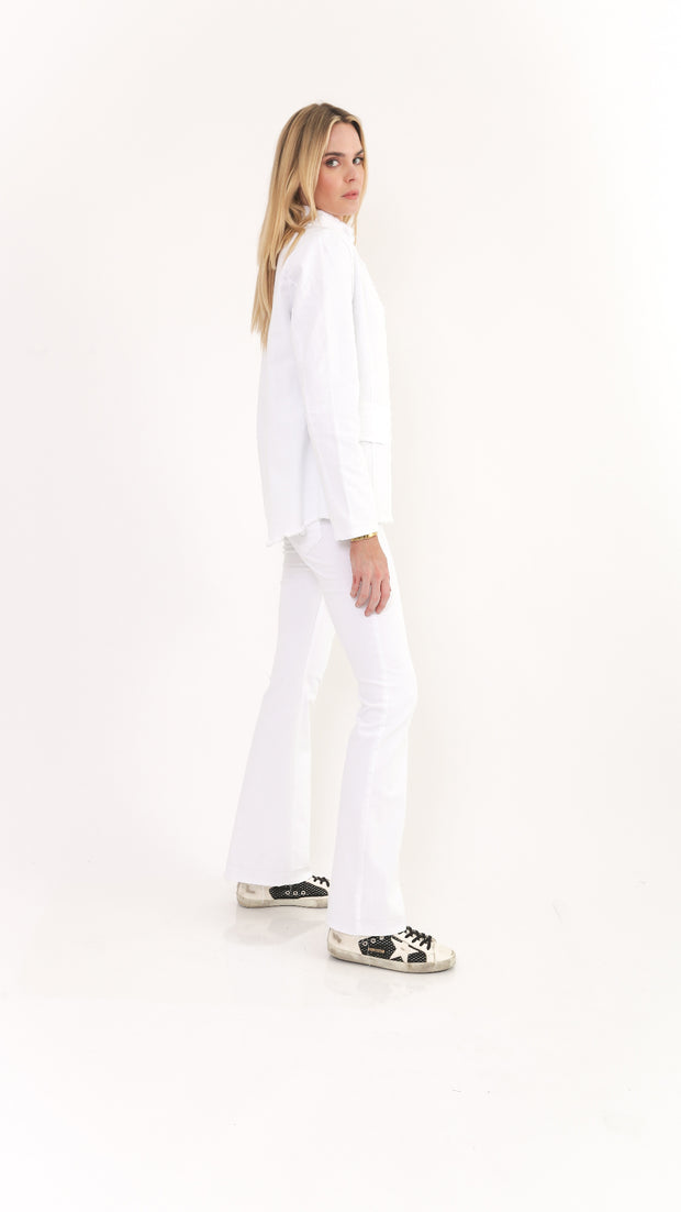 Iris White Raw Edge Blazer