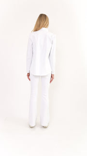 Iris White Raw Edge Blazer