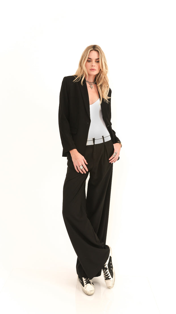 Kai Single Breasted Casual Black Blazer
