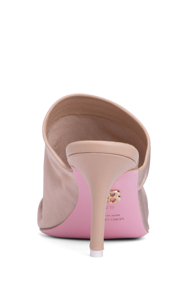 Satin High Heel Slide – Bold Color, Effortless Glamour