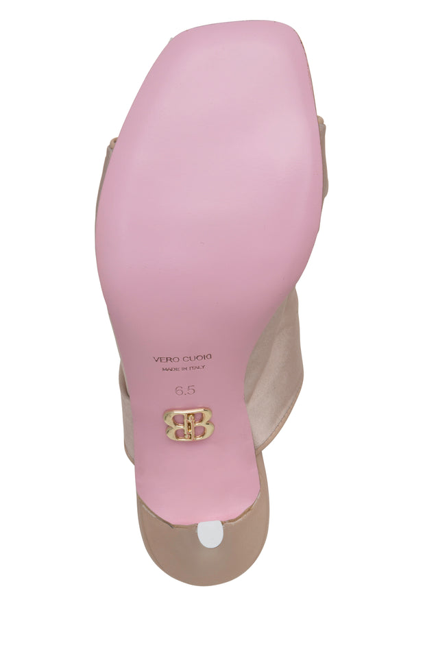Satin High Heel Slide – Bold Color, Effortless Glamour
