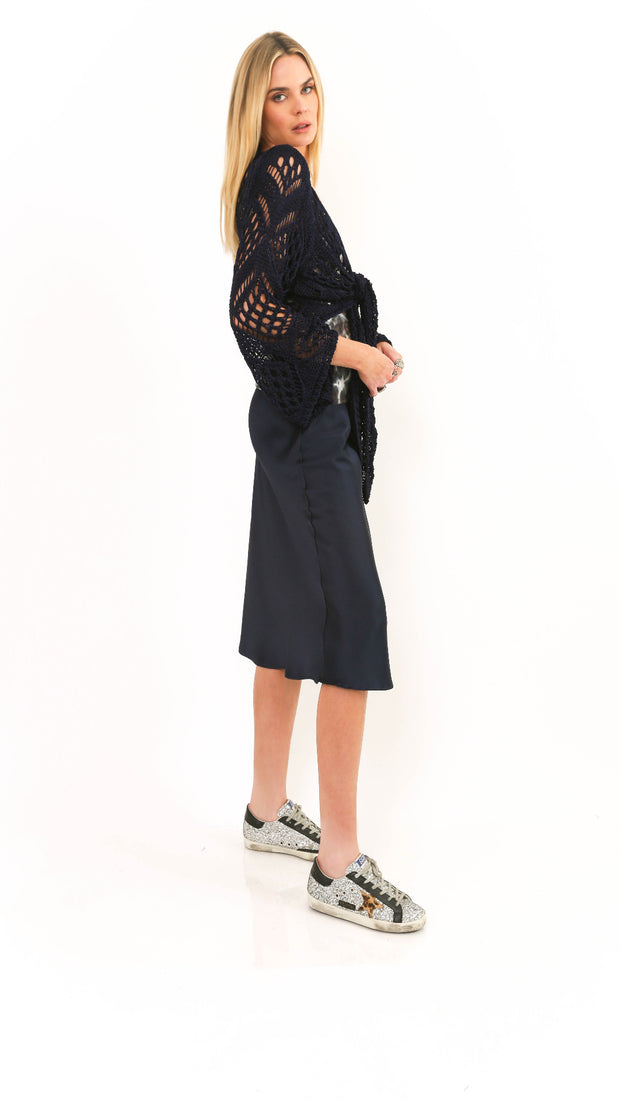 Dawn Long Sleeve Black Short Cardigan