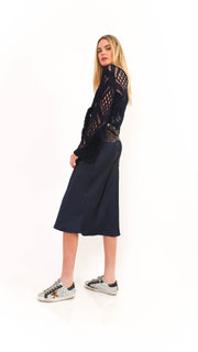 Dawn Long Sleeve Black Short Cardigan