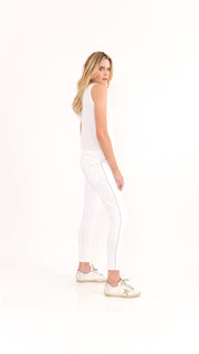 Skye White Crystal Jogger With Side Detail
