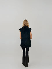 Malibu Road Black Rabbit & Fox Fur Vest