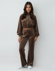 Cocoa Luxe Velour Tracksuit Set – Malibu Road Exclusive