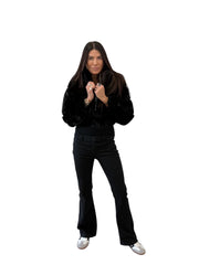 Duncan Black Faux Fur Jacket – Luxurious Faux Fur Short Jacket for Women | Malibu Roa